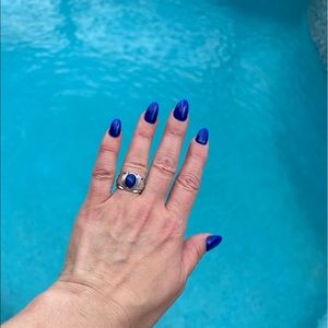 RETIRED Park Lane NWT Lapis Ring Rhodium Plating